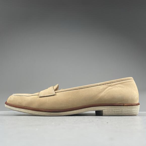 Salvatore Ferragamo Shoes - Salvatore Ferragamo Boutique Womens 7.5 AA Beige Slip On Penny Loafer Dress Shoe